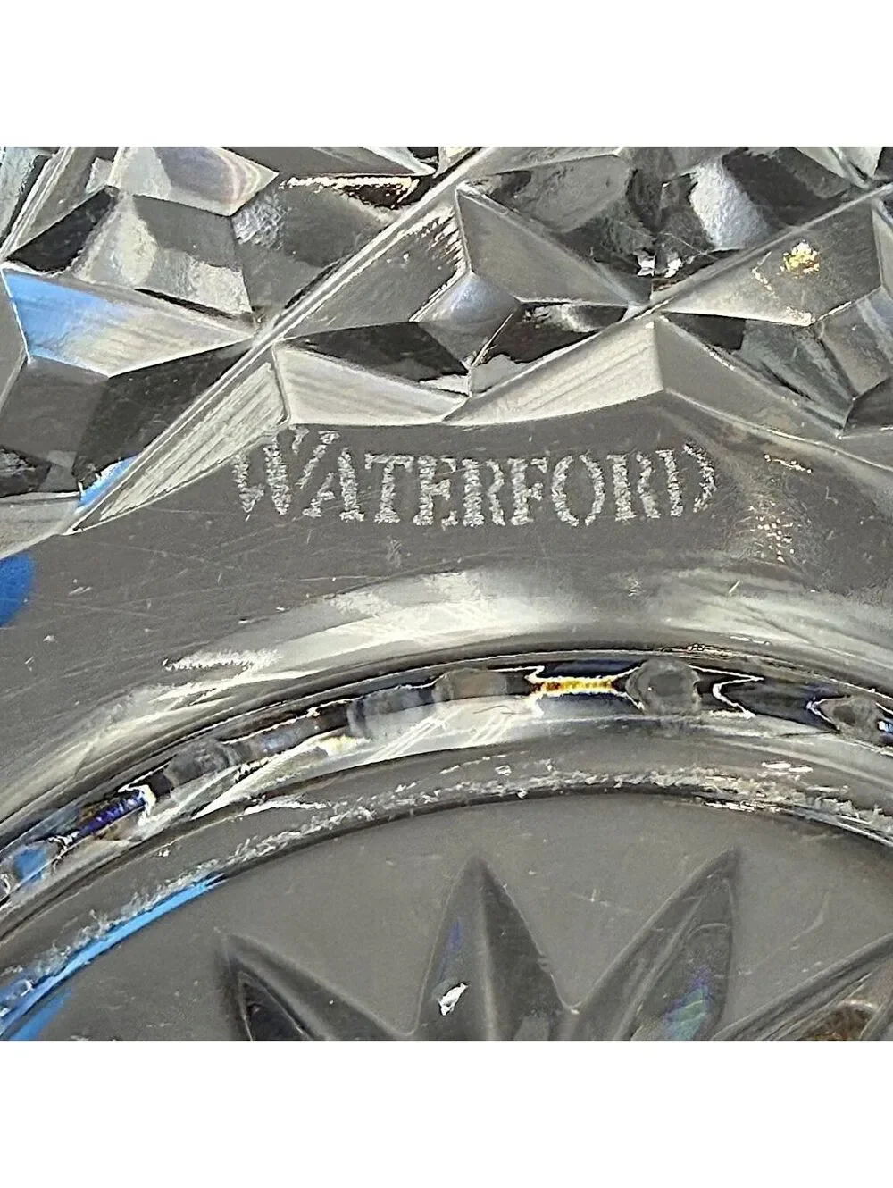 Vtg Waterford Crystal Bowl Signed Irish Cut Crystal Candy Nut Trinket Dish